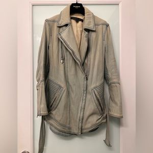 Theory vintage denim motor jacket